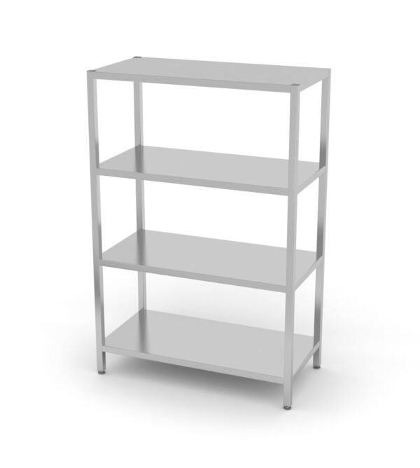 Tárolóállvány 4 teljes polccal – csavarozott, HENDI, Kitchen Line, 800x400x(H)1800mm