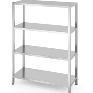 Tárolóállvány 4 teljes polccal – csavarozott, HENDI, Kitchen Line, 1200x500x(H)1800mm