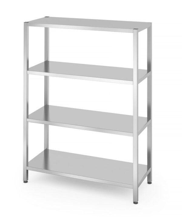 Tárolóállvány 4 teljes polccal – csavarozott, HENDI, Kitchen Line, 1200x500x(H)1800mm