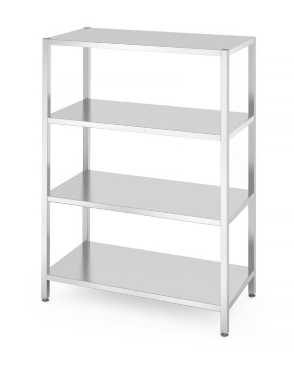 Tárolóállvány 4 teljes polccal – csavarozott, HENDI, Kitchen Line, 1200x600x(H)1800mm