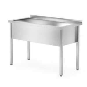Egy mosogatós asztal – hegesztett, mélység: 700 mm, medence: 300 mm., HENDI, Profi Line, 1000x700x(H)850mm