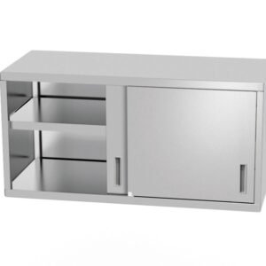 Falra szerelhető szekrény – hegesztett, tolóajtókkal, HENDI, Profi Line, 800x300x(H)600mm
