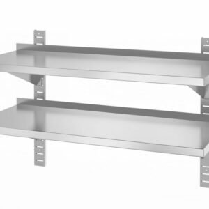 Dupla állítható fali polc két acél konzollal, HENDI, 1000x400x(H)600mm