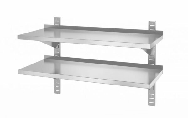 Dupla állítható fali polc két acél konzollal, HENDI, 1000x400x(H)600mm
