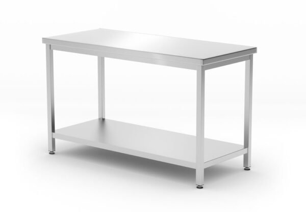 Budget Line munkaasztal polcval – csavaros, mélység: 600 mm, HENDI, Kitchen Line, 800x600x(H)850mm
