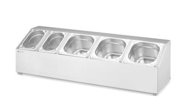 Gastronorm edénytartó, HENDI, 5 rekesz, 745x245x(H)215mm