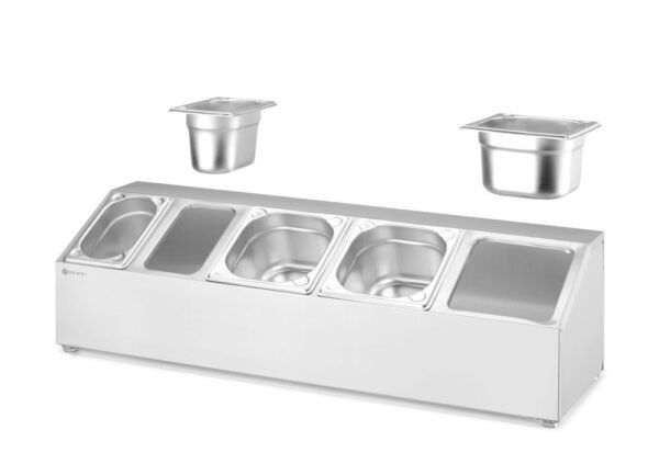 Gastronorm edénytartó, HENDI, 5 rekesz, 745x245x(H)215mm