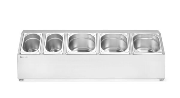 Gastronorm edénytartó, HENDI, 5 rekesz, 745x245x(H)215mm