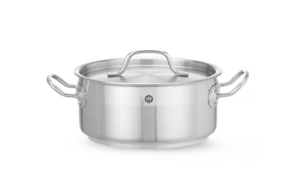 Alacsony fazék- fedővel, HENDI, Profi Line, 2,8L, ⌀200x(H)90mm