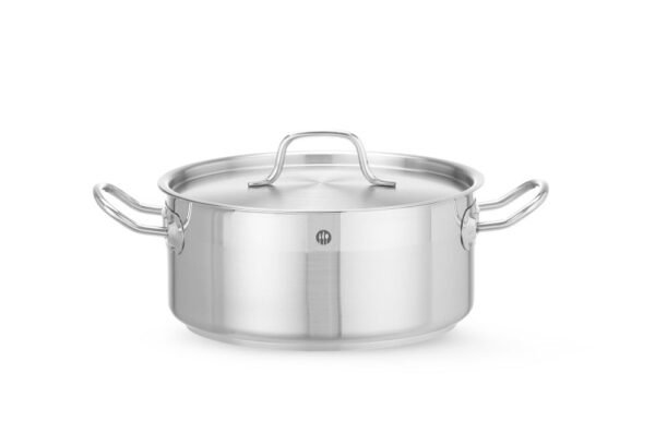 Alacsony fazék- fedővel, HENDI, Profi Line, 4,8L, ⌀240x(H)105mm