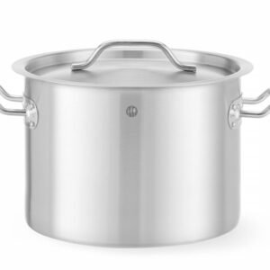 Közepes fazék- fedővel, HENDI, Budget Line, 9L, Ezüst, ⌀250x(H)180mm