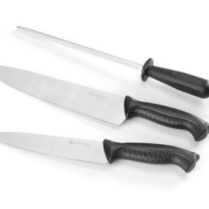 Késkészlet, 3 darabos, HENDI, Fekete, (L)380mm