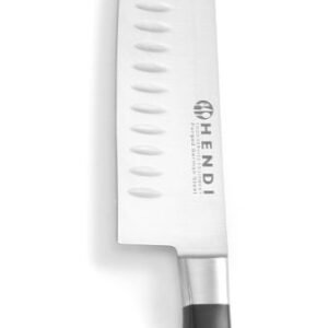 Santoku kés, HENDI, Profi Line, Granton bemetszések, Fekete, (L)310mm