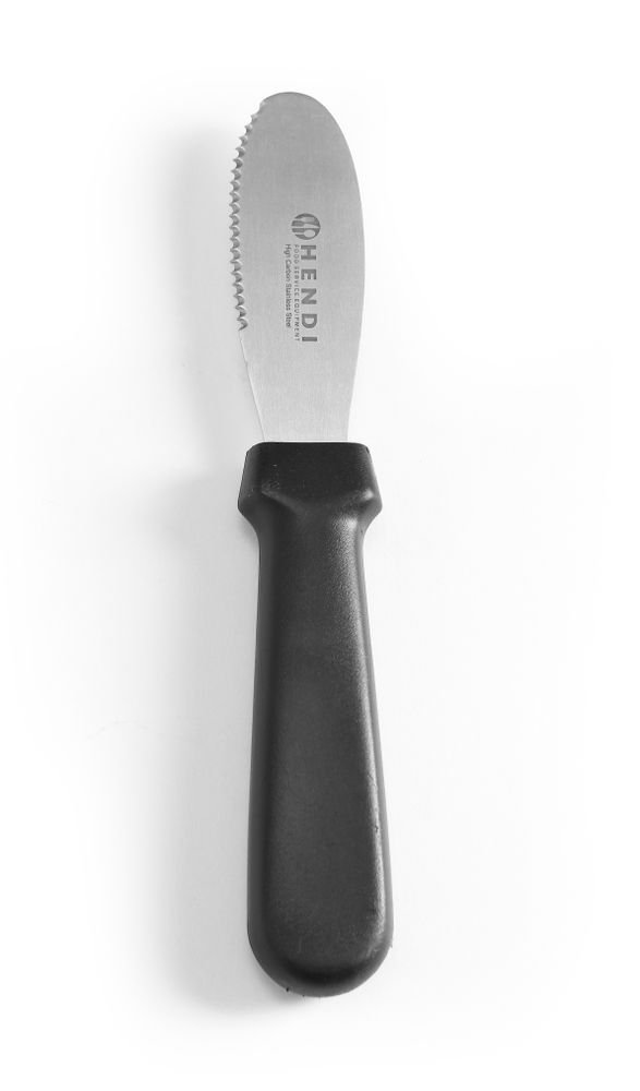 Vajazó kés - fogazott, HENDI, Fekete, (L)210mm