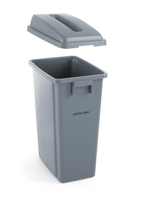 Keskeny hulladékgyűjtő tartály, AmerBox, 60L, Világos szürke, 455x315x(H)580mm